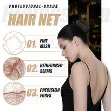 Hair Net 100 Pcs, 24Inches Hair Nets Elasticity Invisible Elastic Mesh For Food Services, Ballet Bun, Sleeping, Women And Wig,Summer,Holiday,Travel - Black - View 3