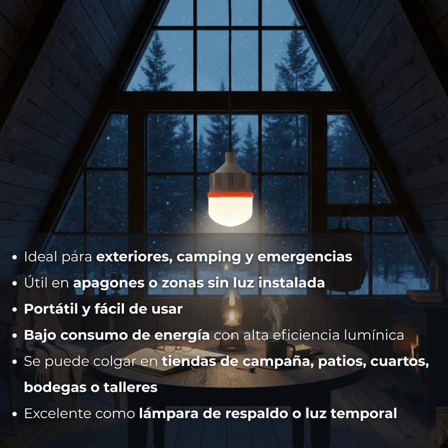 Foco Luz Led Colgante Portatl Recargable 50w Usb Emergencia Iluminacion Alta Potencia HYF-100 - Multicolor - Ver 1