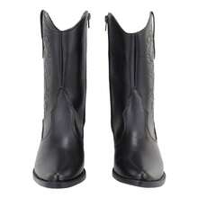 Women's Western Country Style Cowboy Boots, Mid-Calf, Embroidered Detail, Medium Heel, Winter New Arrivals - màu đen - Xem 5