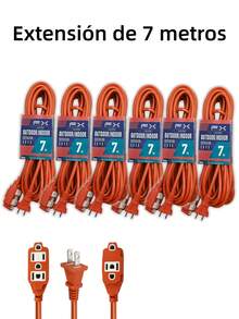 Cables de extensión de alto rendimiento para el hogar, de 15 m de longitud, cables de extensión de energía con enchufes para herramientas pesadas y viajes. - 6 piezas - Ver 18