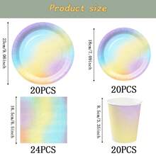 Matte Ombre Purple Disposable Tableware Set, 7/9 Inch Party Plates, Disposable Paper Plates, Cups, Napkins, Suitable For Holidays, Weddings, Engagements, Birthdays, Parties, Celebrations - Multicolor - View 6