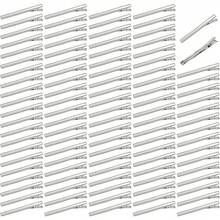 Paquete de 100 pinzas para el pelo de 75 mm, grandes, lisas, planas, plateadas, cocodrilo, pinzas para el pelo, horquillas, peluquería, sección, rizos, pasadores, accesorios para manualidades para mujeres y niñas - 1 - Ver 8