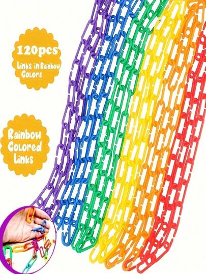 120/240pcs C-Clips Hook Plastic Link Chain/Counting And Connecting Activity Kit/Bird Toys/Color Recognition And Sorting Plastic Links/Parrot Plastic Links