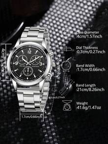 4pcs Men's Quartz Watch Combination Set, Business Casual Minimalist Retro Dial With Calendar Function For Daily Wear, Party Decoration Or Father's Day Back To School Season, Various Festival Gifts For Friends And Fathers - Multicolor - View 8