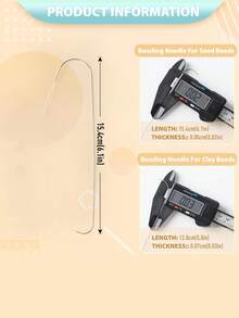 La tercera generación incluye dos agujas de ojo grande, agujas para cuentas de arcilla y agujas de acero inoxidable, adecuadas para hacer pulseras, collares y joyas - Multicolor - Ver 2