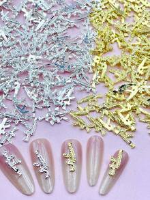 20 chiếc/túi Phụ kiện trang trí móng tay bằng hợp kim bạc, dùng cho móng acrylic, đá trang trí móng, phụ kiện làm móng, đồ dùng thủ công làm móng DIY - Nhiều màu - Xem 3