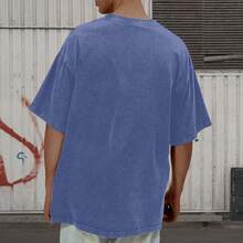 Oversized Graphic Tshirts For Men Acid Wash Los Angeles Vintage Tees Streetwear Baggy Cotton Shirts Casual Topssummer Outfits For Women - 藍色 - 查看 5