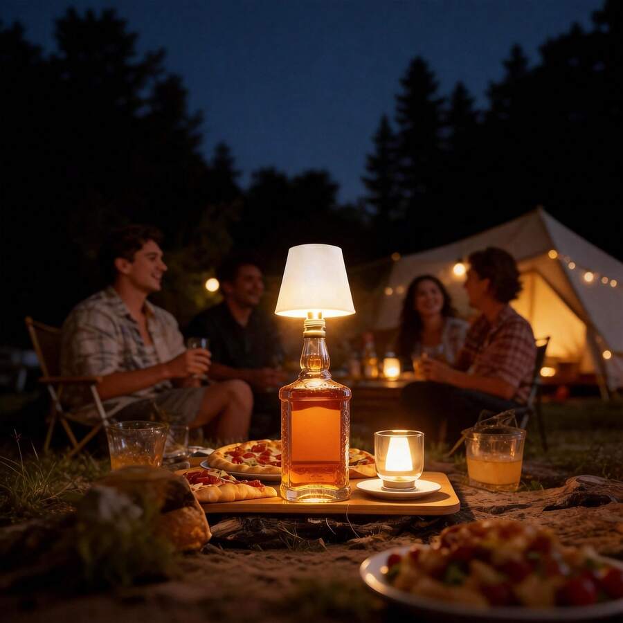 Wireless LED Bottle Light, Touch Control Design - USB Rechargeable, 2000mAh Battery, Tri-Color Ambient Light, Wireless Lampshade, Bottle Stopper Night Light Set, Suitable For Bedrooms, Bars, Parties, Wedding Decorations, Gardens, Creative Gifts. - White - View 1
