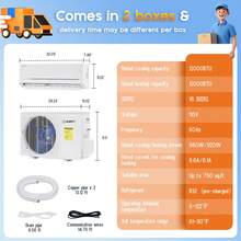 12000 BTU Mini Split Air Conditioner & Heater – 18 SEER2 115V Inverter Ductless AC With App & Remote Control, Self-Cleaning, Cools Up To 750 Sq.Ft. - 12000BTU 115V,18 SEER2 - 查看 11