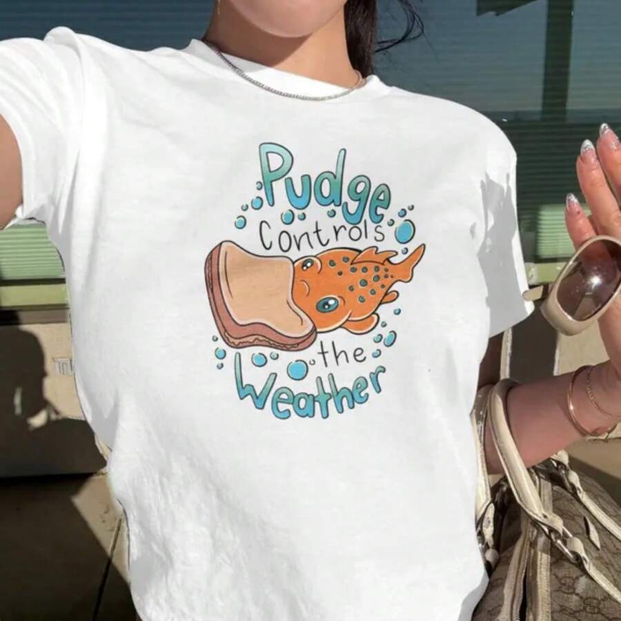 Disney Lilo & Stitch Pudge Controls The Weather Baby Tee, Disneyland Family Matching Crop Top, Magic Kingdom Tee, Disney Birthday Gift - trắng - Xem 1