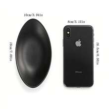 1件装优雅椭圆形黑色首饰钥匙托盘 - 多功能小收纳碟 - 烛台装饰 - 浪漫烛光晚餐道具 - 适用于放置戒指、钥匙和饰品，是节日送给女性和女孩的理想礼物 - 彩色 - 查看 3