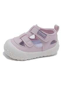 Dép xăng đan mùa hè cho bé, đế mềm, chống trượt, giày tập đi cho bé trai và bé gái, giày đi biển dán bằng khóa dán. - Màu be - Xem 6