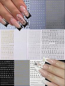 8 Tờ Hình Dán Hình Chữ Nhật Lấp Lánh (Vàng, Bạc, Trắng, Đen) - Họa tiết sọc, Chất liệu nhựa, Bề mặt bóng, Tự dính, Sử dụng một lần, Không mùi - Nhiều màu - Xem 4