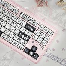 Cute Cat Outline Keycaps, PBT Material, High-Quality DIY Sublimation Fit For 60-108 Keys Mechanical Keyboard, Suitable For Girls - View 4
