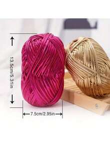 EDCUEBE7 4 unidades de 100g de fio elástico brilhante - Fio resistente e elástico para tricô e crochê, material multicolorido para crochê e tecelagem, fio metálico que não desbota, cores vivas e suaves - Ideal para projetos DIY, bolsas, chapéus, decoração de casa, fio macio, superfície brilhante, fio durável. - Listras de tecido metálico - Ver 8