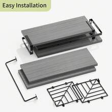 Tomnk 3+1 层壁挂式浴室置物架，马桶上方，质朴木质浮动搁架，带金属框架和毛巾杆，适用于浴室、厨房、卧室、客厅、家居装饰、浴室装饰、浴室收纳盒，夏季返校季适用 - 彩色 - 查看 11