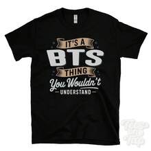 1 PC Women's And Men's IT'S A BTS THING YOU WOULDN'T UNDERSTAND T-SHIRT Name Surname Family Gift For Mother's Day And Father's Day Gift - 黑色 - 查看 1