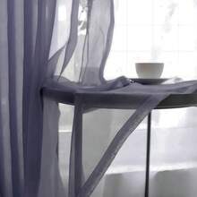 1pc/2pcs Outdoor Ombre Sheer Curtain, Easy Installation With Rod Pocket Top, Suitable For Patio, Porch, Balcony Sun Shading, Wedding, Holiday Decor, Room Divider, Bedroom, Balcony Window Decoration - Purple Gray - View 4
