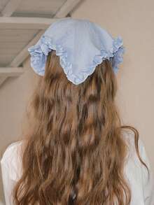 1件装女士可爱头巾棒球帽，可调节防紫外线荷叶边百搭流行棒球帽，Y2K风格，适合夏季度假沙滩造型。 - 彩色 - 查看 7