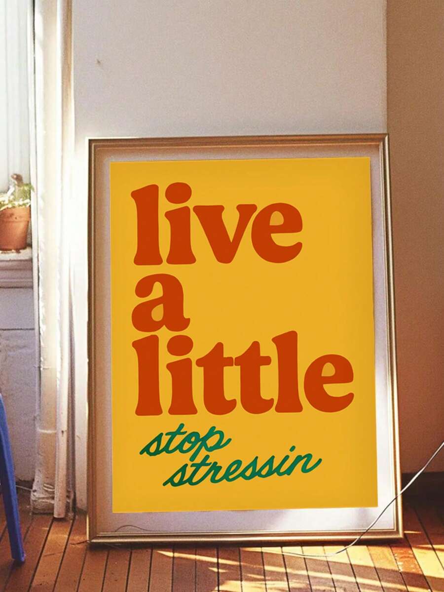 1 pezzo di decorazione da parete con un cartellone vintage che presenta una citazione accattivante degli anni '70, con un carattere astratto giallo vibrante su tela. Questa decorazione unica e artistica è ideale per migliorare l'estetica dell'arte da parete della tua camera da letto e del soggiorno, con cornice opzionale - Lettera - Visualizzare 1