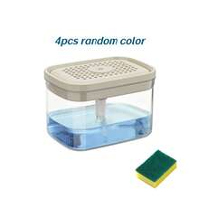 1/2pcs Kitchen Sponge Soap Dispenser, Bathroom Frosted Liquid Soap Dispenser - Multicolor - View 10