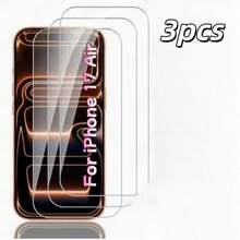 3片装全覆盖高清2.5D 9H高性价比屏幕保护膜，兼容苹果17 Pro/17 Pro Max/17 Air/17，钢化玻璃材质，兼容多款手机，防摔、防刮、触感顺滑、防指纹 - 無色 - 查看 14