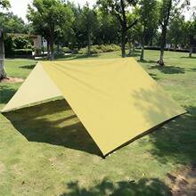 1件纯色遮阳篷，米色、沙黄色、灰色、黑色、橄榄绿可选，室内派对遮阳帆布，室外遮阳帐篷，四面遮阳篷，适用于前院/后院，可折叠观景凉亭，便携式，带加固绳，不含杆子 - 米白色 - 查看 6