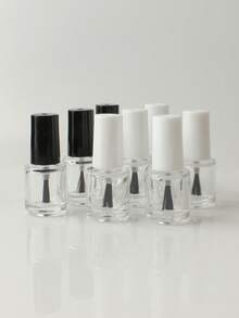 5个/10个/20个/30个/50个装方形透明玻璃可填充指甲油瓶，容量分别为3毫升/5毫升/7毫升/8毫升/10毫升/12毫升/15毫升，便携式美甲样品瓶，带刷子 - 查看 4