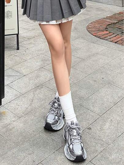 CAMEL CROWN 女士时尚厚底休闲运动鞋，透气轻便跑步鞋，舒适防滑步行鞋，适合日常穿着及运动/休闲场合