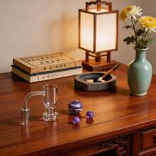 New Chinese Zen Glass Water Pipe Aromatherapy Set, Amethyst Accent Reed Diffuser For Home - 1PC - View 1