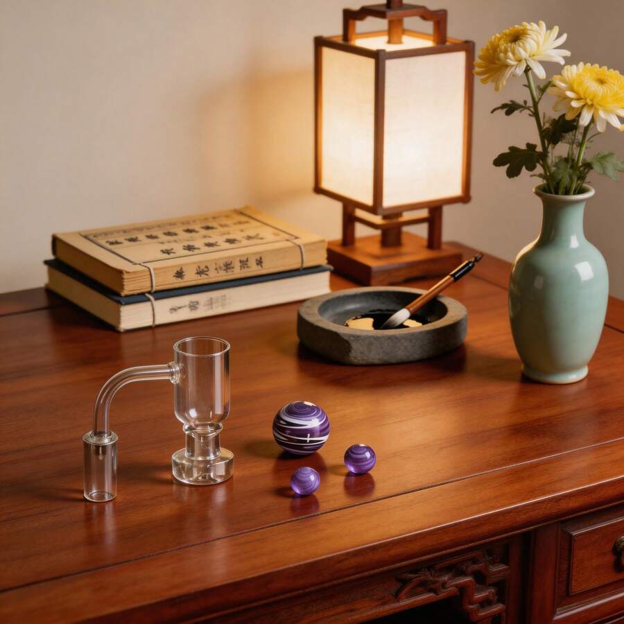 New Chinese Zen Glass Water Pipe Aromatherapy Set, Amethyst Accent Reed Diffuser For Home - 1PC - View 1