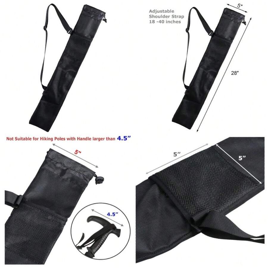 Trekking Poles Carry Bag Adjustable Shoulder Strap Portable Storage Pouch For Hiking Walking Sticks Tent Accessories Replacement - 1 - View 1