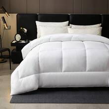 1pc White Hotel Style Comforter, Fiber Quilted All-Season Blanket, Large Double/Single Size, Breathable Cotton Quilt For Spring & Autumn - White - View 4