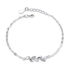 1 chiếc vòng tay mạ bạc 925 cao cấp đính đá Zirconia AAAAA lấp lánh hình lá, trang sức thời trang dành cho nữ, quà tặng đám cưới/sinh nhật/tiệc tùng. - Bạc - Xem 4