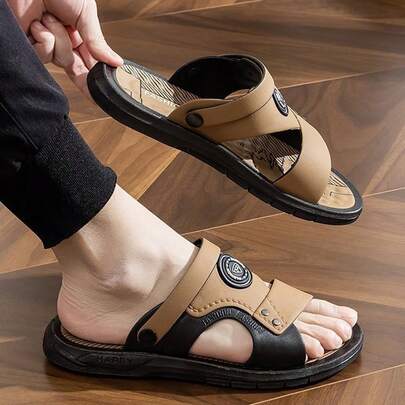 Sandalias de playa antideslizantes y versátiles de estilo romano para mujer, con tacón bajo y plataforma; chanclas impermeables de moda para hombre, un éxito de Primavera y verano