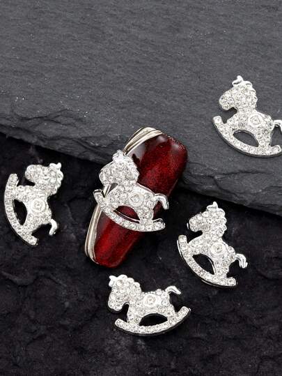 Bộ 10 phụ kiện làm móng đính kim cương lấp lánh, hình ngựa mini trang trí móng, tự làm móng nghệ thuật, phụ kiện trang trí móng, thích hợp cho sinh hoạt hàng ngày, lễ hội, tiệc tùng, trang trí móng, giày dép, quần áo, túi xách, đồ thủ công, vật tư làm móng.