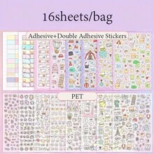 1pc Cute Cartoon Decorative Stickers, Suitable For Phone Cases, Water Bottles, Photo Albums, Journals And More, Back To School, First Day Of School - Multicolor - View 9