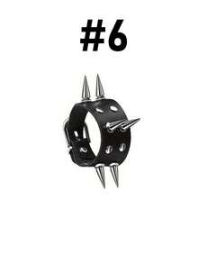 Vòng tay đinh tán phong cách Punk bằng da PU dành cho nam và nữ, vòng tay kiểu thập niên 80, vòng tay phong cách Goth Punk Rock, vòng tay đinh tán màu đen bằng da giả, vòng tay unisex dùng làm quà tặng trong các bữa tiệc. - màu đen - Xem 12