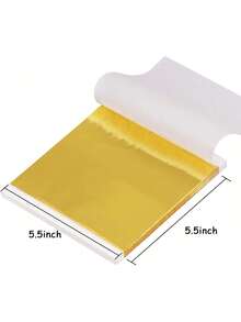 100 miếng/túi lá vàng 24K ăn được, lá vàng mỏng dùng trang trí bánh DIY, nghệ thuật thủ công, mạ vàng, thiết kế giấy, gói quà, làm scrapbook (5.5" X 5.5") - Xem 2