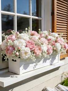 22pcs Artificial Peony Flowers With Stems, Baby's Breath Artificial Flowers, Suitable For Wedding Party Decor, Cake Decor, Home Living Room Dining Table Decor, Fake Plants, Autumn Decor, Room Decor, Desk Decor, Garden Decor, Home Decor, Back To School Supplies - Multicolor - View 2