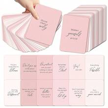 25/36 Pcs Affirmation Card Set - Daily Inspirational Quotes For Self-Care, Mindfulness, Confidence Building And Personal Growth, Soft Pink Design With Uplifting Phrases, Suitable For Morning Routine, Journaling Or Self-Love Practice - Multicolor - View 2
