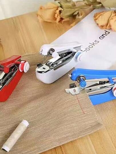 便携式迷你缝纫机——手持式，手动操作，轻松缝纫。一款小巧便携的家用缝纫工具；快速简便的衣物修补神器。无线设计，操作简便——是成人初学者和家庭快速缝补的理想之选。