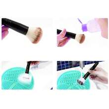 2pcs Silicone Makeup Brush & Sponge Cleaner - Green - C-Green - View 5