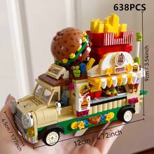 成人积木甜点餐车，迷你冰淇淋车积木套装，绝佳生日礼物 - 1件 - 查看 15