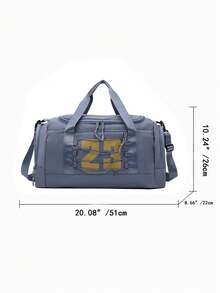 1pc Fitness Bag, Multi-Pocket Letter Pattern Nylon High Capacity Gym Workout Bag, Travel Bag - A - View 13