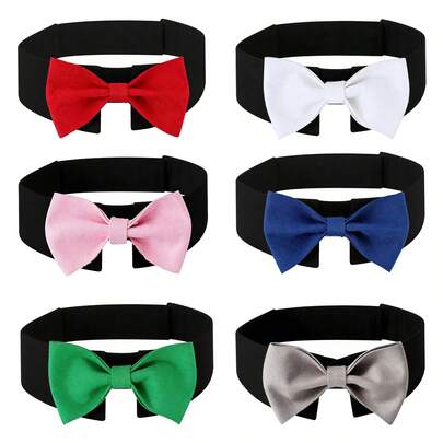 Dog Formal Tailcoat With Bow Tie, Pet Apparel Accessories Suitable For Wedding, Holiday Party, Gift, Birthday Party Outfit Bow Tie Collar