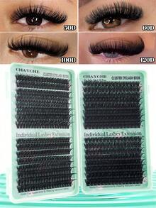 640/576/384pcs D-Curl Cluster Lashes, Length 9-18mm, Dense & Natural, Create Voluminous Curled Effect, Super Soft & Lightweight, Reusable, Segmented Individual Lashes, 30D+40D+50D+60D+80D+100D Lash Extension Kit, Cluster Lashes, Individual Lashes, False Eyelashes - DD - View 4