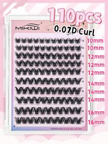 100 piezas de racimos de pestañas postizas autoadhesivas, fáciles de usar, ligeras, reutilizables, longitud de 10-16 mm, sin necesidad de pegamento, look de maquillaje natural DIY, racimos de pestañas postizas con pegamento previo, racimos de pestañas, pestañas individuales, pestañas postizas - C - Ver 16