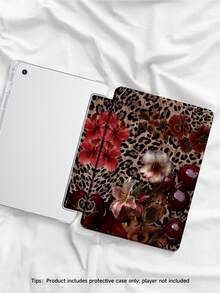 1pc Leopard Floral Pattern Flat Protective Case, Compatible With IPad 10.2 Inch 2021/2020 IPad 10th/9th/8th Gen, IPad (A16) 11 Inch 11th Generation 2025, Compatible With Samsung Galaxy Tab A8 10.5 Inch 2022, Tablet Protective Cover With Pencil Slot, Support Auto Sleep/Wake - 查看 5