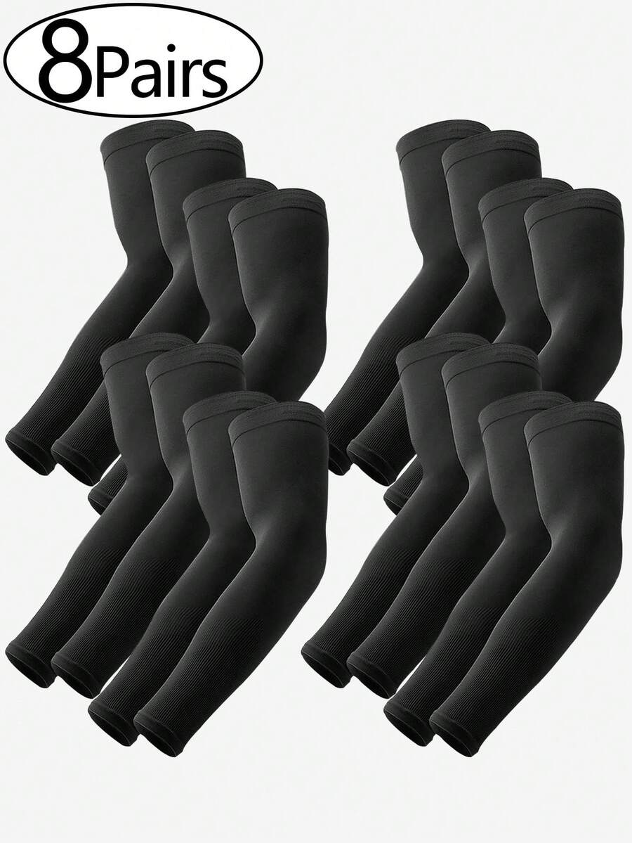 8 đôi ống tay chống nắng tia cực tím dành cho nam và nữ, ống tay nén thoáng khí chống nắng - Thể thao - Tập luyện - Che hình xăm - Nhiều màu - Xem 1